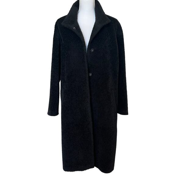 Eileen Fisher Coat Alpaca Suri Size S Small Boxy Button Up Sustainable Minimal - Picture 1 of 11